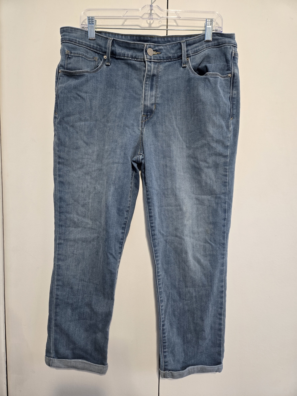 Levi's 311 Shaping Skinny‎ Crop Jeans W33 Light Wash Cuffed Hem